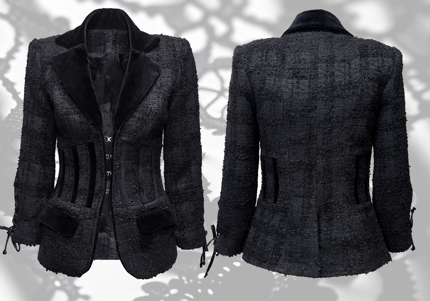 "SOPHIE" SET (CORSET TOP + PANTALONE PALAZZO + CORSET BLAZER)