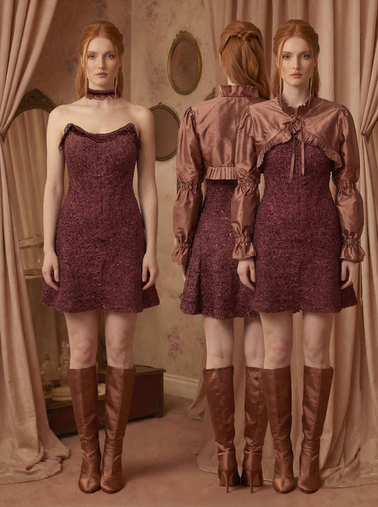 "CRESSIDA" SET (BUSTIER DRESS + BOLERO)