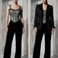 "SOPHIE" SET (CORSET TOP + PANTALONE PALAZZO + CORSET BLAZER)