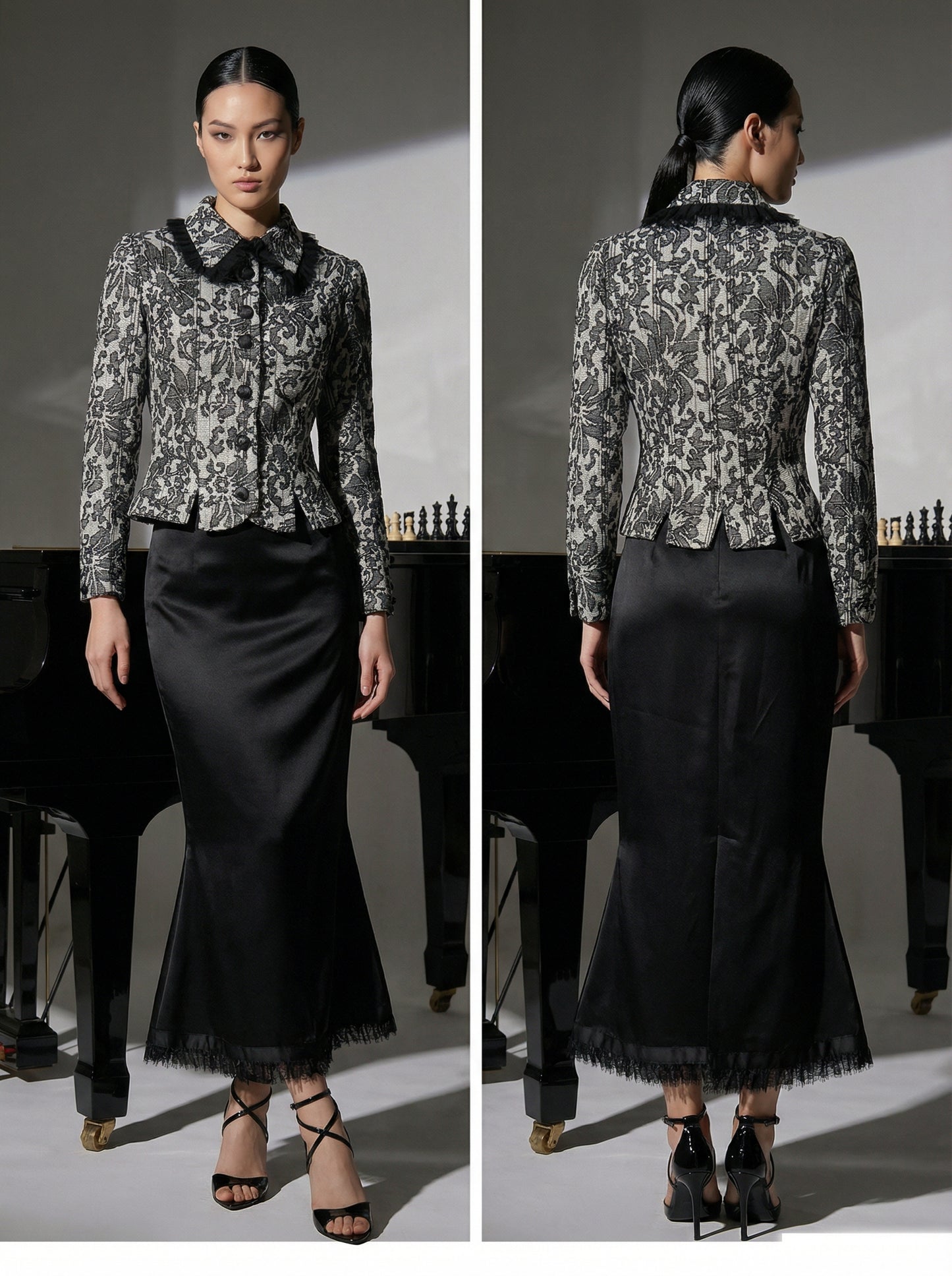 "SOPHIE" SET (CAMICIA REDINGOTE + GONNA SIRENA)