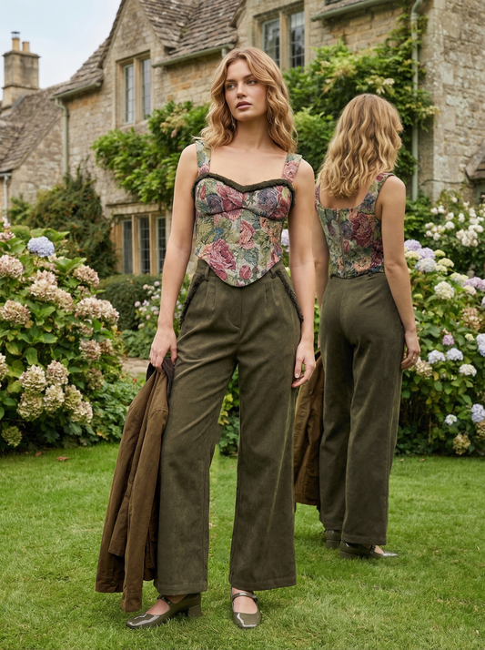 "PENELOPE" SET (CORSET TOP + PANTA PALAZZO)