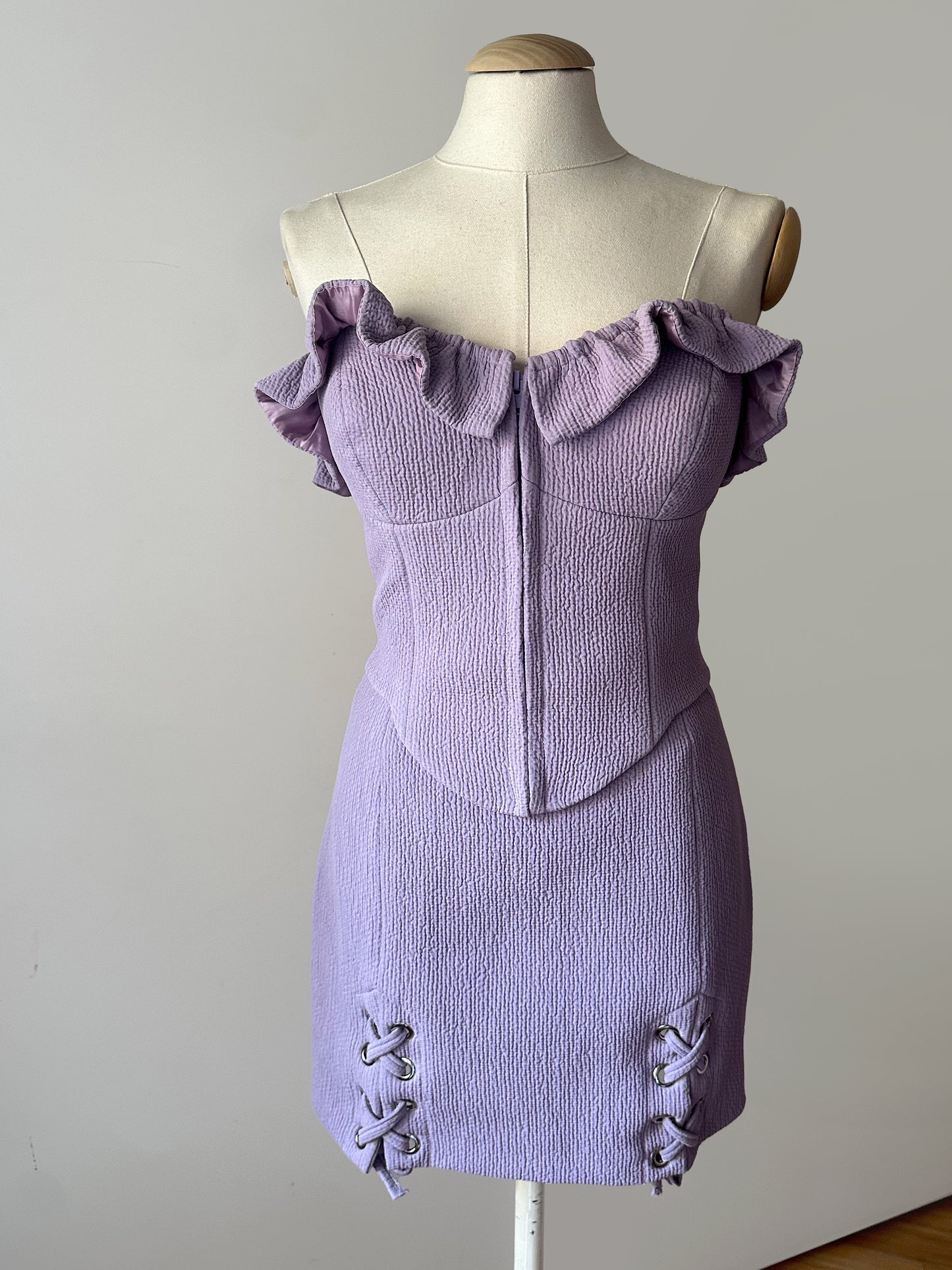 "LEELA" SET (CORSET TOP SB + MINIGONNA STRINGATA)